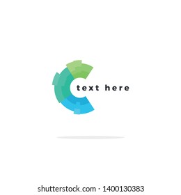 Vector Illustration of Color Circle Wheel Blue Green