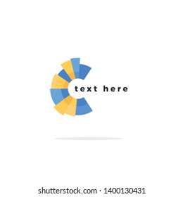 Vector Illustration of Color Circle Wheel Blue Yellow