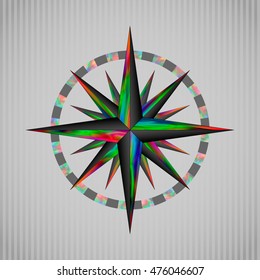 Vector illustration color circular wind-rose