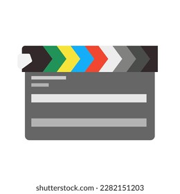 Vector Illustration Color Close Clapper Board Suitable for Movie Production, Education, Film Making, Cinema Theme, Industry, Presentation