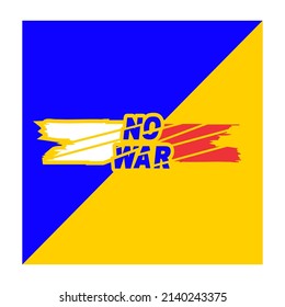 Vector illustration with color concept blending colors between the flags of ukraine and russia, wishing to stop the war and the ukraine conflict