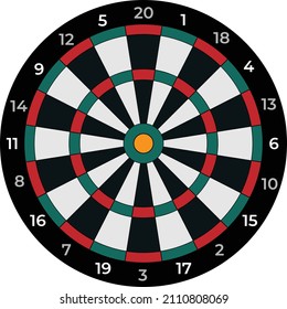 Vector illustration of color dartboard for darts game