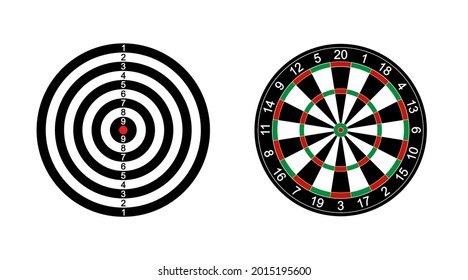 Vector illustration of color darts for playing darts isolated on white background