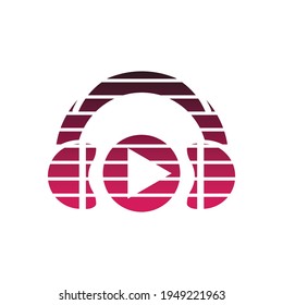 Vector illustration of color degradation ping and black handset, great for music icons and logos