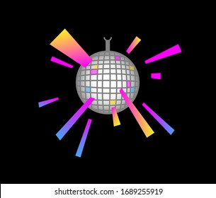 Ilustración vectorial de la bola disco de color