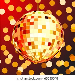 The vector illustration of color disco ball