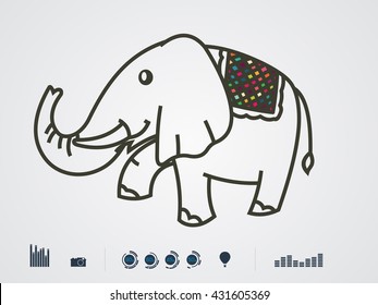 Vector illustration of color Elephant 