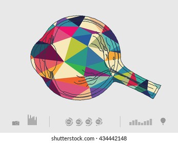 Vector illustration of color eye