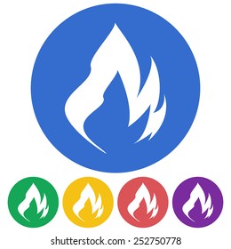 Vector illustration of color flame icon