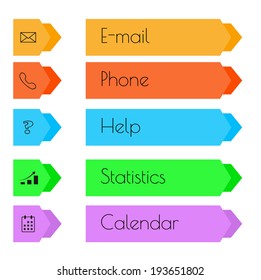 vector illustration of the color flat button 
