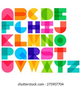 Vector illustration of color font.