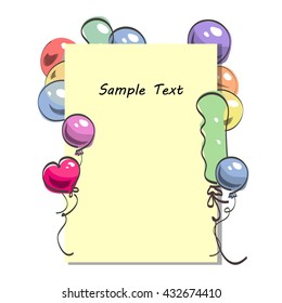 Vector illustration of color full balloons in the sketch style