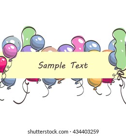 Vector illustration of color full balloons in the sketch style
