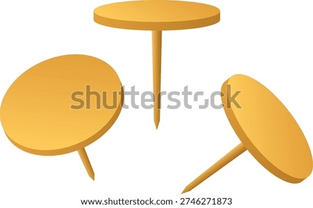 Vector illustration of Color gradient thumbtack set