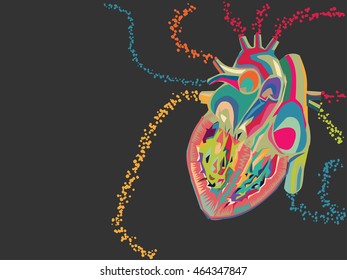 vector illustration of color heart