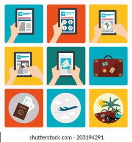vector illustration of color icons 