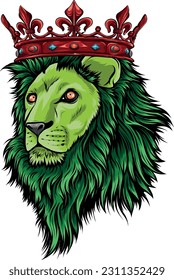 Vector illustration of Color King Lion head