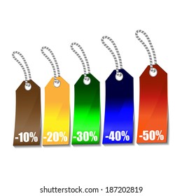 Vector illustration of color labels on a discount.