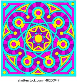 vector illustration with color meditation mandala