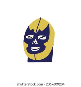 Ilustración vectorial color luchador mexicano. Combatiente luchador con carácter de máscara