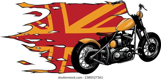 Vector illustration of color motorcycle