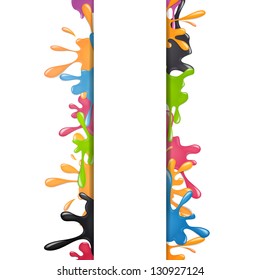 Vector Illustration of Color Paint Splashes