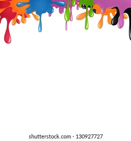 Vector Illustration of Color Paint Splashes