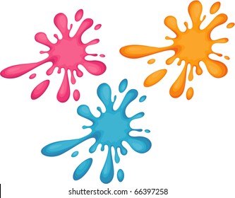 Vector illustration of color paint splashes.