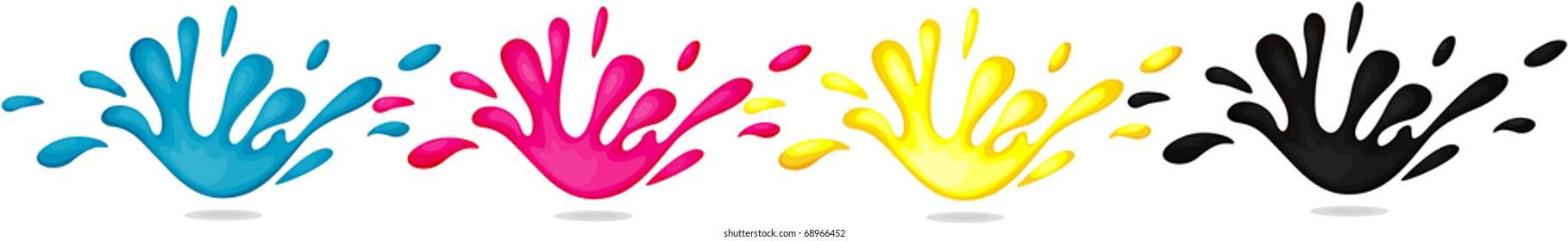 Vector illustration of color paint splashes.