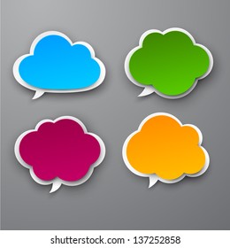 Vector illustration of color paper clouds. Eps10.  