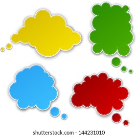 Vector illustration of color paper clouds. Eps10.