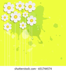 Vector illustration of color paper flowers