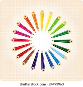 Vector illustration of color pencils