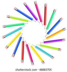 Vector illustration of color pencils