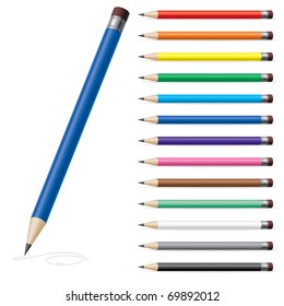 Vector illustration of color pencils on white background #2