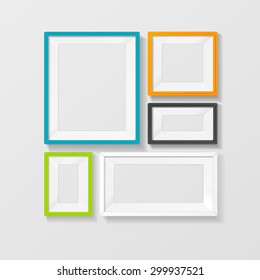 Vector illustration color picture frame set, with space for text or ad.