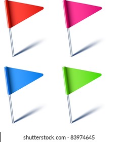 Vector illustration of color pin flags.