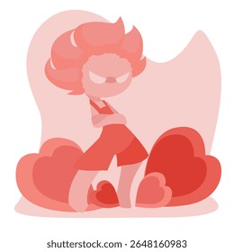 Ilustração vetorial da cor vermelha representando amor e raiva