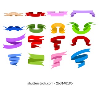 Vector illustration of a color ribbons set