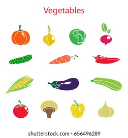 Vector illustration of color set of vegetables