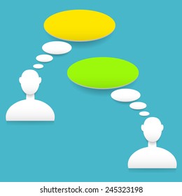Vector illustration with color speech bubbles