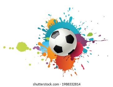 Vector Illustration Color Splash Soccer Ball Stock Vector (Royalty Free ...