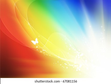 Vector illustration of  color summer abstract glowing background