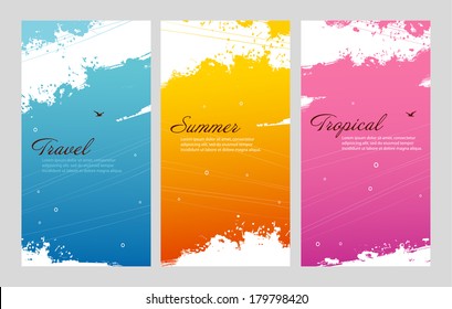 Vector illustration of Color summer set with splash