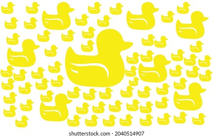 Vector illustration of color toy duck game template flat design seamless pattern. Editable strokes and colors. 4000 x 4000 pixels perfect.
