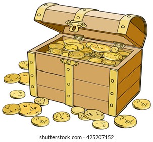 Vector illustration in color Treasure Chest