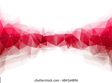 Vector illustration of color triangle geometric pattern backround with lines and dots