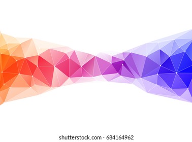 Vector illustration of color triangle geometric pattern backround with lines and dots