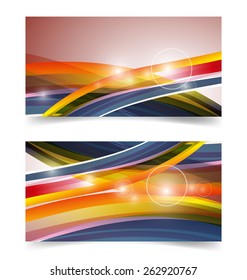 Vector illustration of  color wavy  abstract banners 