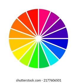 Vector illustration of the color wheel. Color circle isolated on a white background.